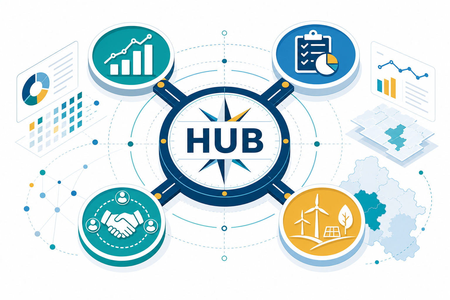 Strategic Hub και τέσσερις διασυνδεδεμένοι πυλώνες ανάπτυξης